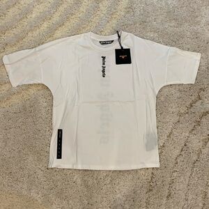 Palm Angels Vertical Classic Logo White T-Shirt Mens Size Large